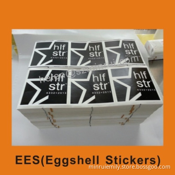 Custom Tamper Evident Vinyl Eggshell Sticker 